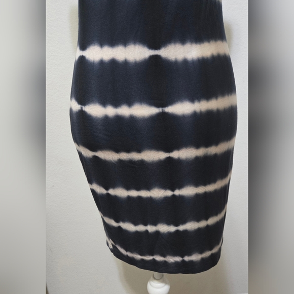 Iris Navy Blue Tie Dye Bodycon Tank Dress Size Large - Picture 4 of 6